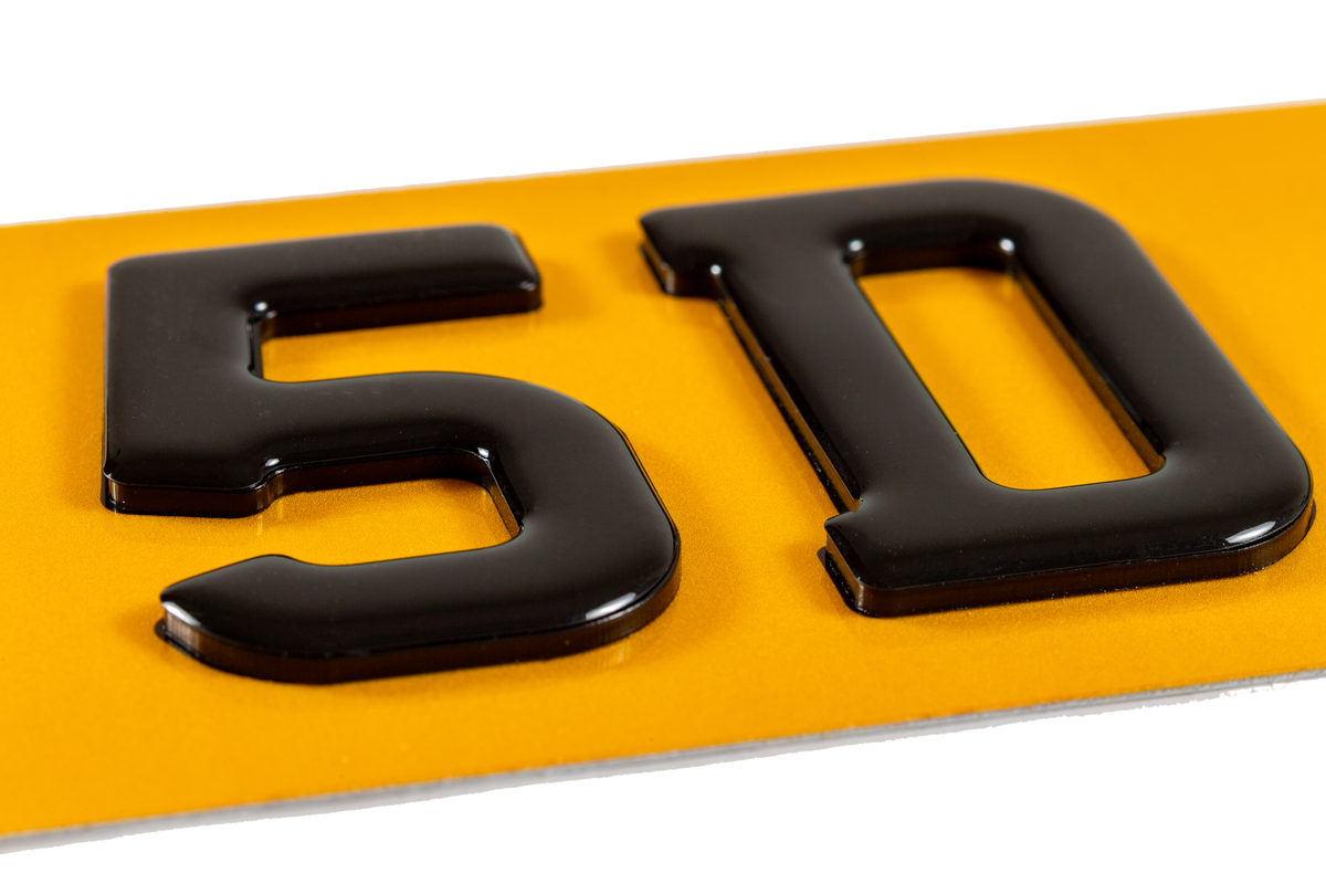 Set Of 5D Gel Number plates